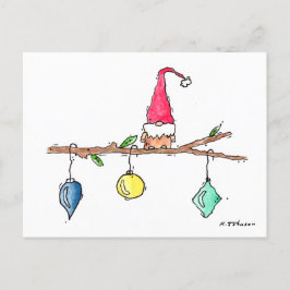 Gnome, Twig och Ornaments vykort för jul