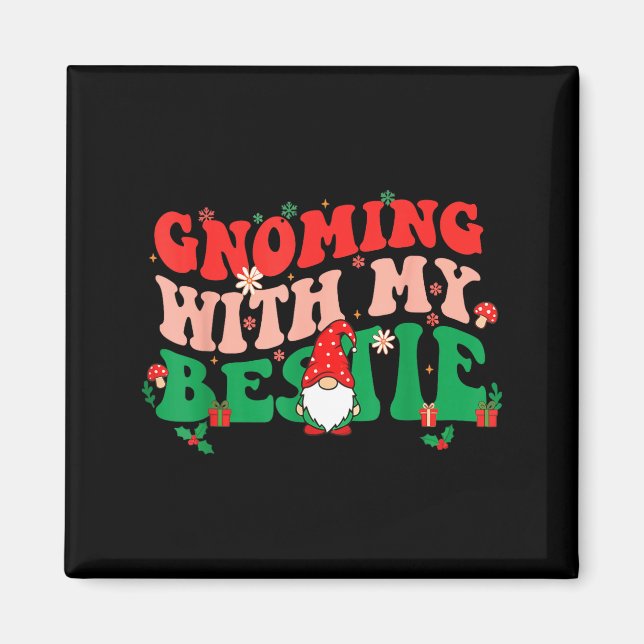 Gnome Twinning With My Ie Funny Matching Christmas Magnet (Framsidan)