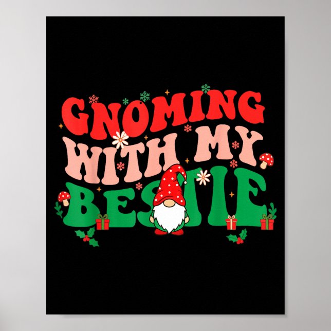 Gnome Twinning With My Ie Funny Matching Christmas Poster (Framsidan)