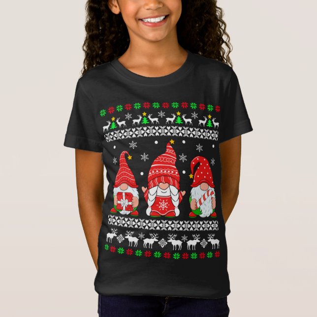 Gnome Ugly jul Sweater Gnomes jul Paja T Shirt (Framsida)