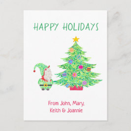 Gnome under Julgran-kortet Helg Vykort