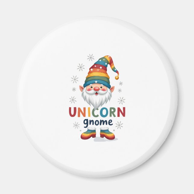 Gnome Unicorn Shirt Family Matching Group Christma Magnet (Framsidan)