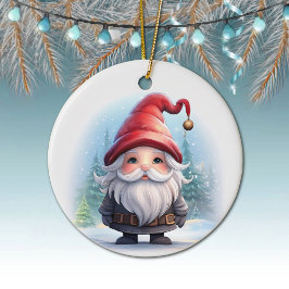 Gnome Unique Winter Wonderland Gonk lover Decor 🎄 Julgransprydnad Keramik