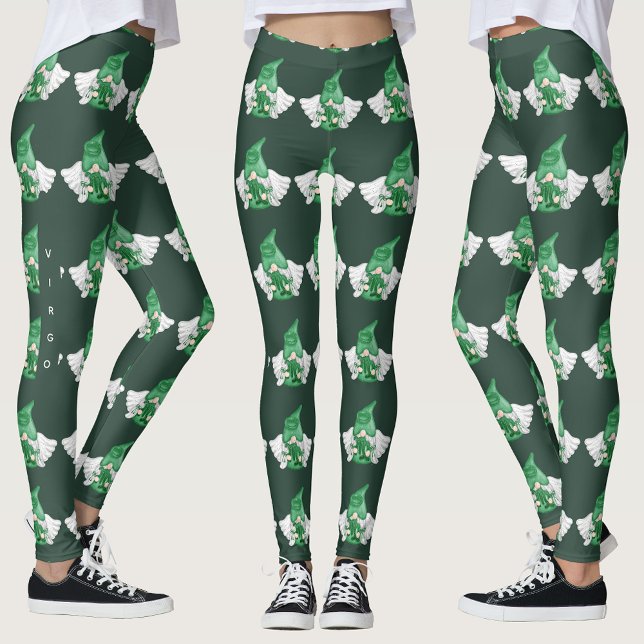 Gnome Våg Astrology Sign Angel Leggings (Gnome Virgo Astrology Sign Angel Leggings)