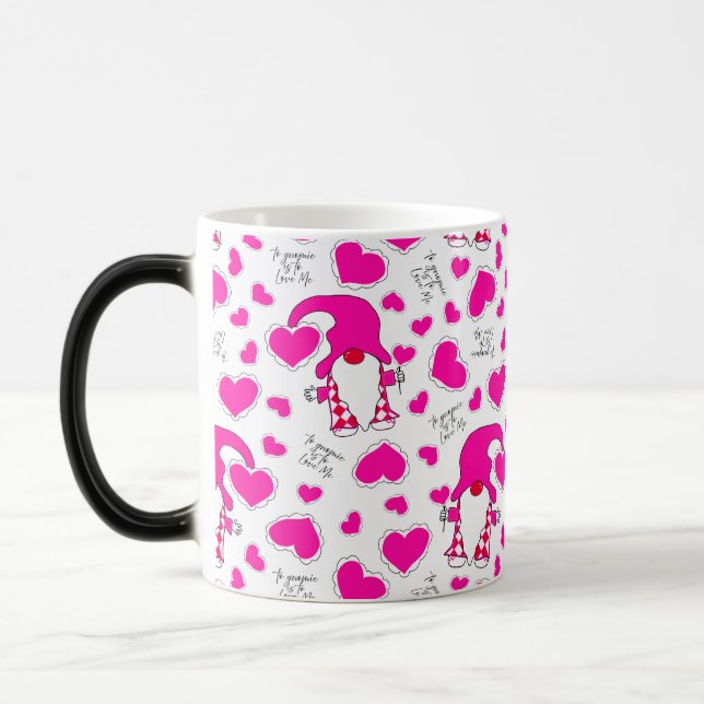 Gnome Valentine Mug - To Gnomie is to Love Me Magisk Mugg (Vänster)