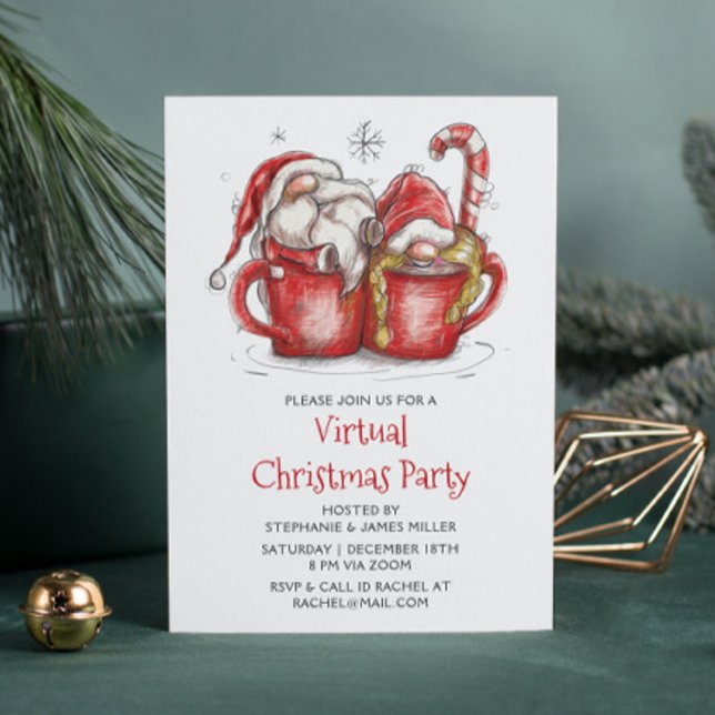 Gnome Virtuell jul Party Quarantine Online Inbjudningar (Skapare uppladdad)
