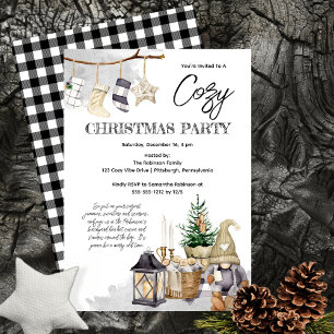 Gnome Watercolor Mysigt jul Party Inbjudningar