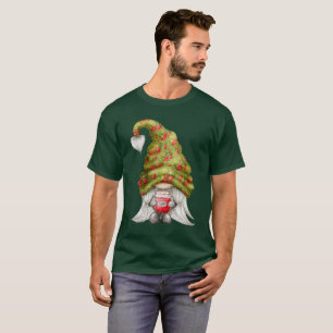 Gnome Wearing Strawberry Sticka Hat och Sylt Unise T Shirt