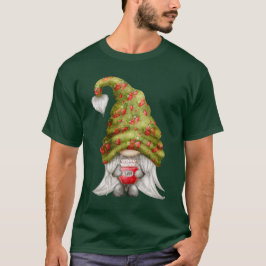 Gnome Wearing Strawberry Sticka Hat och Sylt Unise T Shirt