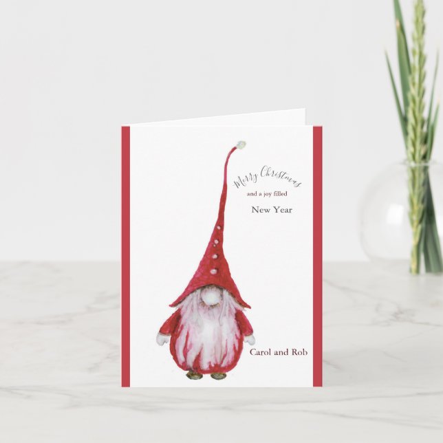 Gnome Whimsical jul Art Card Helgkort (Framsida)
