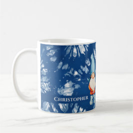 Gnome Whimsical Tie Dye Blue Monogram Kaffemugg