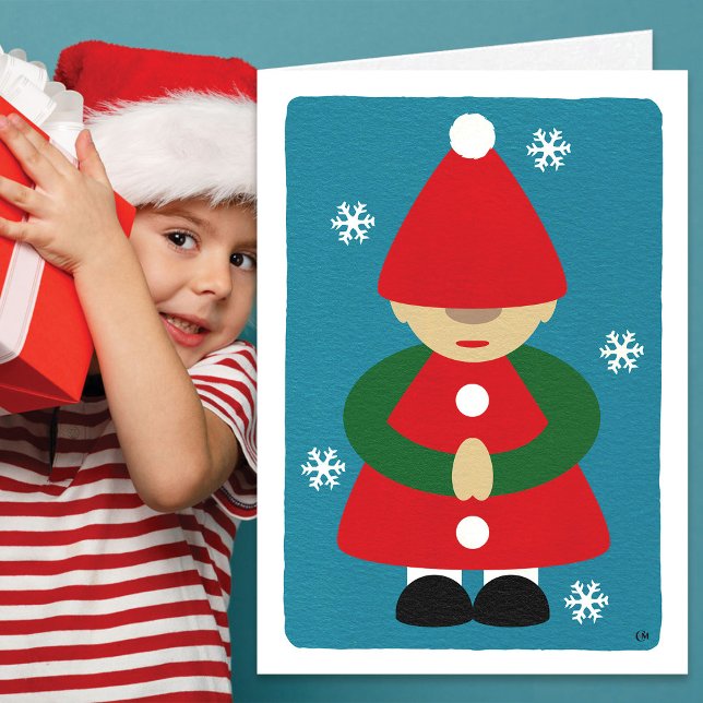 Gnome Winter Snöflingor Blank Kort (Skapare uppladdad)