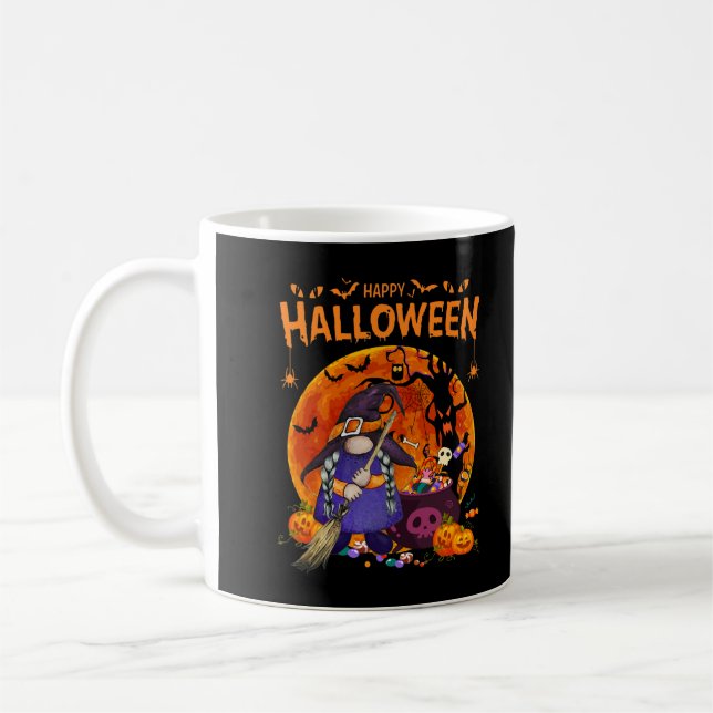 Gnome Witch Halloween Costume Pumpkin Autumn Fall Kaffemugg (Vänster)