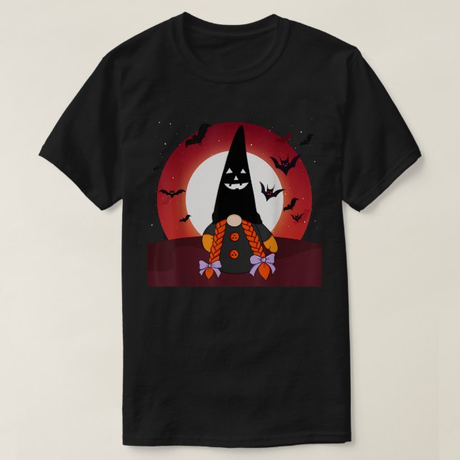 Gnome Witch Halloween Costume Pumpkin Autumn Fall T Shirt (Design framsida)