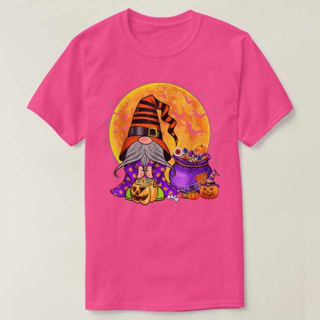 Gnome Witch Halloween Costume Pumpkin Autumn Fall T Shirt (Design framsida)