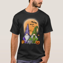 Gnome Witch Halloween Pumpkin Autumn Fall Helgdag T Shirt