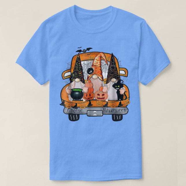 Gnome Witch Halloween Pumpkin Autumn Fall Helgdag  T Shirt (Design framsida)