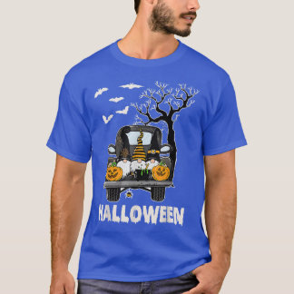 Gnome Witch Pumpkin Truck Drive Gnome Autumn Fall  T Shirt