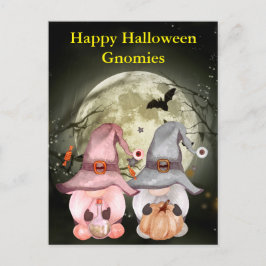 Gnome Witches Full Moon Happy halloween Vykort