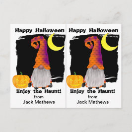 Gnome Wizard School Party Halloween Card Vykort