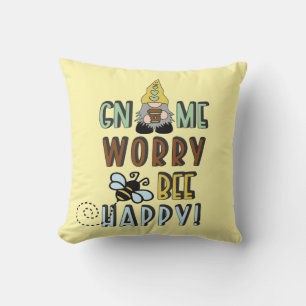 Gnome Worry Bee Lycklig! Kudde