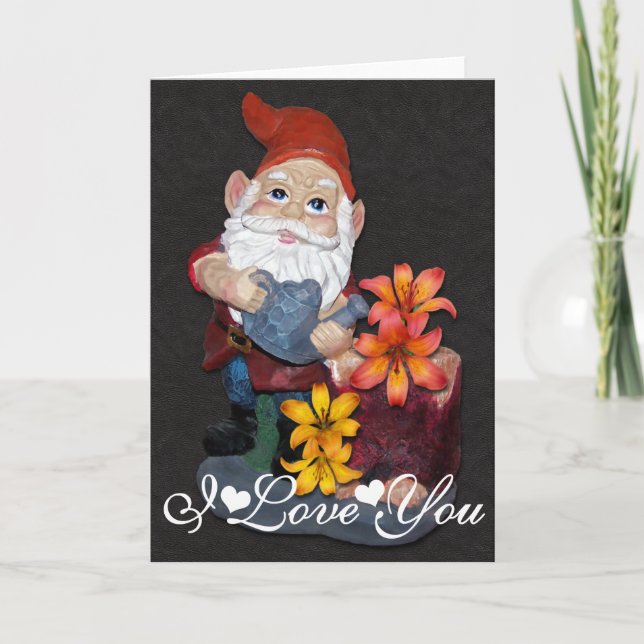 Gnomefotodesignen avbildar mig älskar dig kort (Framsida)