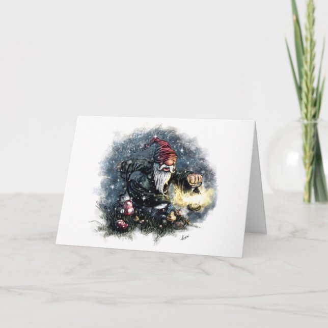 Gnomejulkort Helgkort (Framsida)