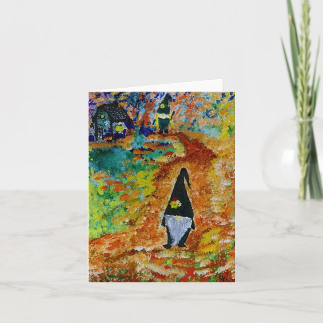 Gnomer i skogen tack kort (Framsida)