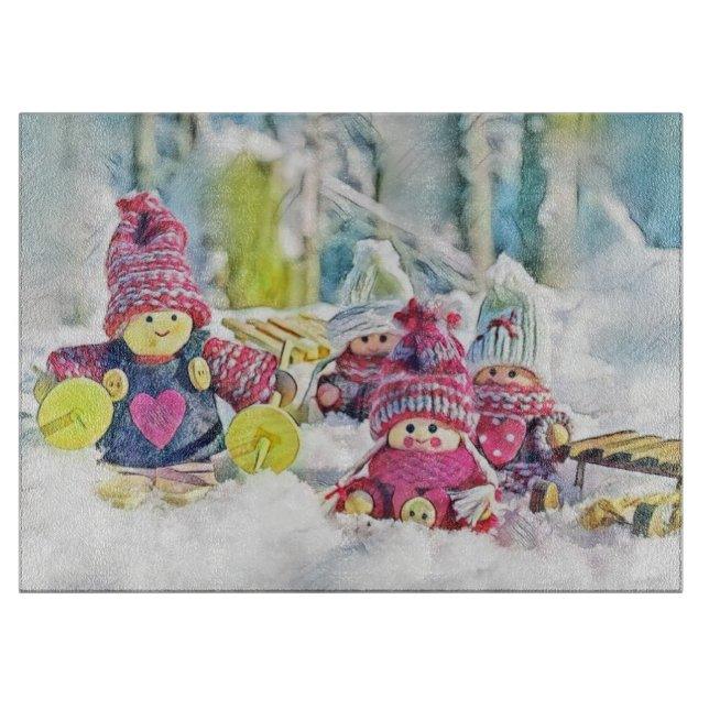 Gnomer i vintagen för färgning av snö (Framsidan)