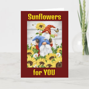 GNOMER/SUNFLOWERS PÅ DIN 70:E BIRTHDAY KORT