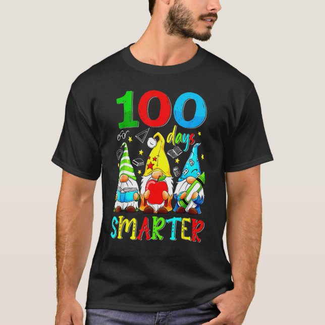 Gnomes 100 Days Smarter Y'all Happy 100th Day Of S T Shirt (Framsida)