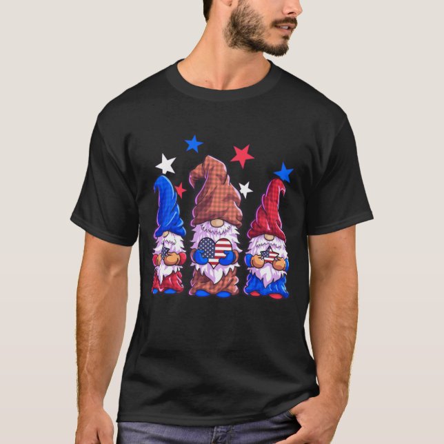 Gnomes 4:e juli 2011 Kvinnor flickor Amerikanska F T Shirt (Framsida)