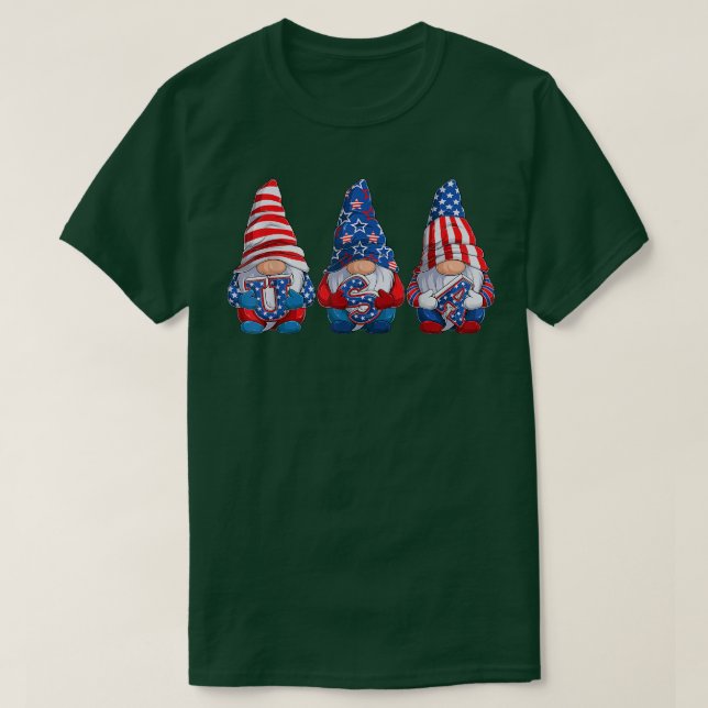 Gnomes 4:e juli: Amerikanska patriotiska USA T Shirt (Design framsida)
