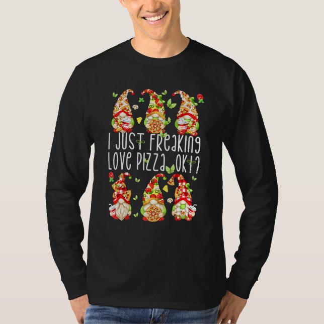 Gnomes about Pizza - jag bara Freaking Kärlek Pizz T Shirt (Framsida)