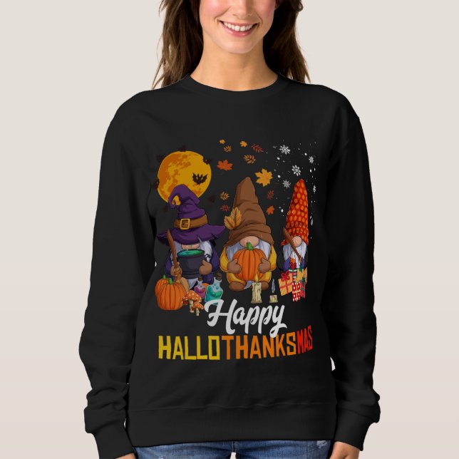 Gnomes Älskare Halloween God jul Lycklig Hallo T Shirt (Framsida)
