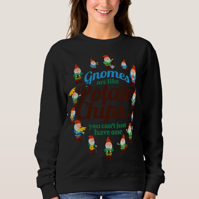 Gnomes är som Potato Chip Garden Gnome Gardener T Shirt (Framsida)