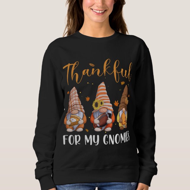 Gnomes är tacksamma för min Gnomies faller Thanksg T Shirt (Framsida)