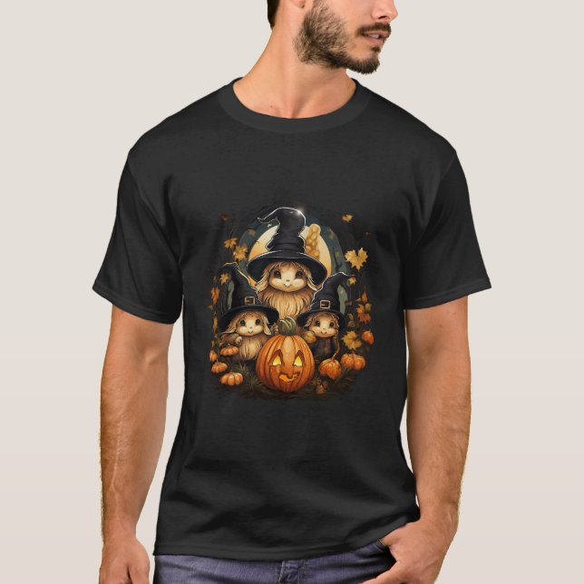 Gnomes Autumn Pumpkins Halloween Fall T Shirt (Framsida)