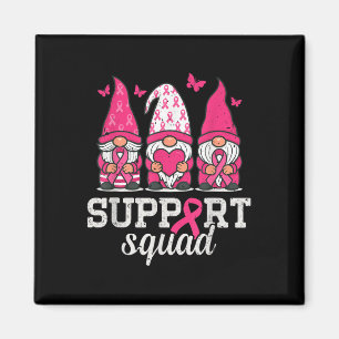 Gnomes Breast Cancer Awareness Support Square Wome Magnet