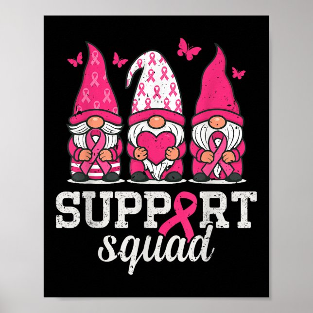 Gnomes Breast Cancer Awareness Support Square Wome Poster (Framsidan)