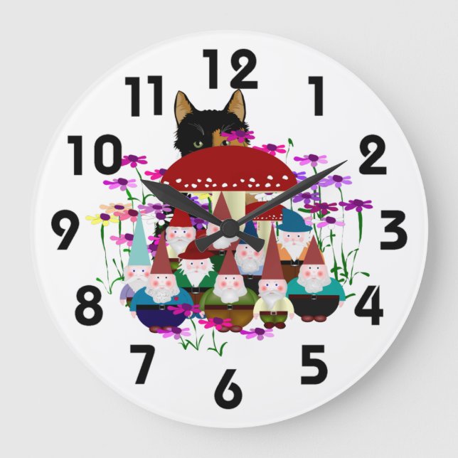 Gnomes Clock Stor Klocka (Framsida)