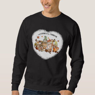 Gnomes Coffee Pumpakryddat latte Höst Höst Tänker Lång Ärmad Tröja