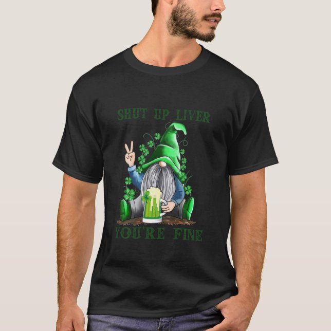 Gnomes Drinking Saint patrick, slutlever Y T Shirt (Framsida)