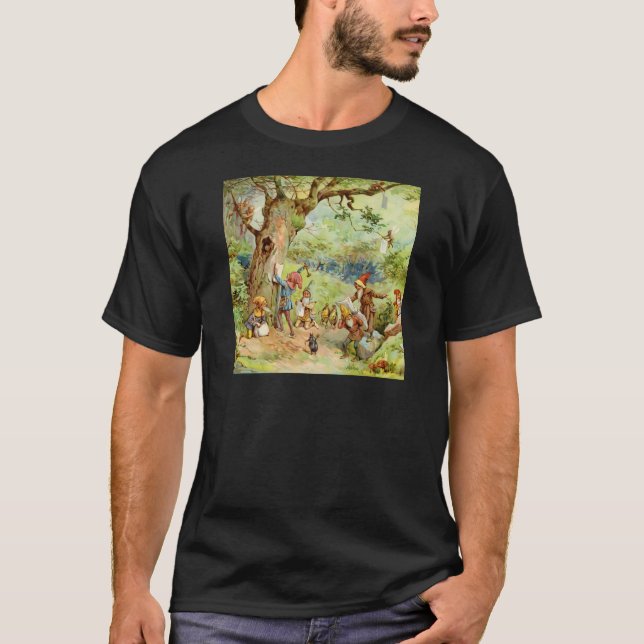 Gnomes, Elves och Älvor i Magic Forest Tee Shirt (Framsida)