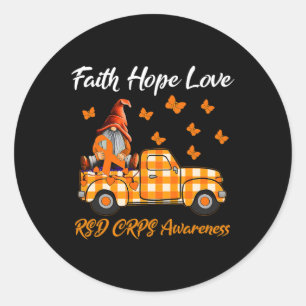 Gnomes Faith Hope Kärlek RSD CRPS Awareness Runt Klistermärke
