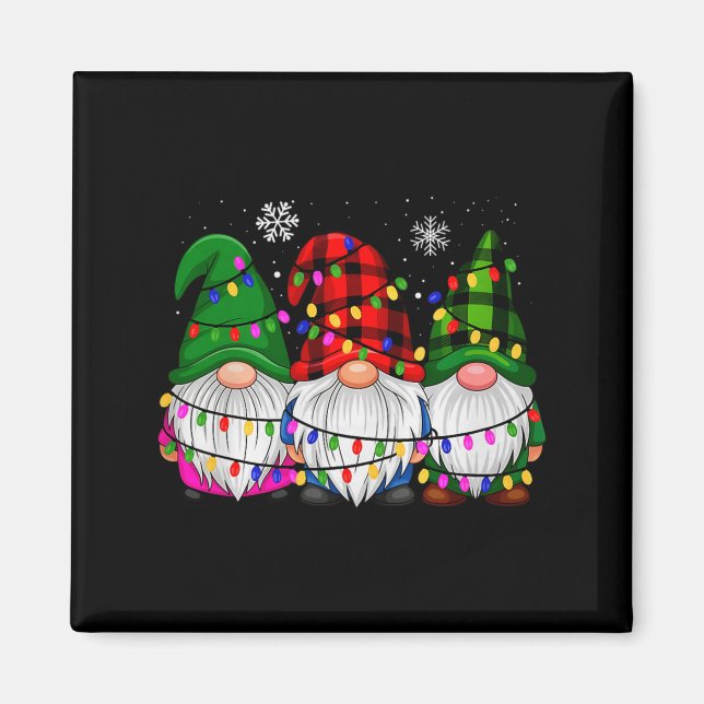 Gnomes Family Matching Pjs Men Women Funny Xmas Ho Magnet (Framsidan)