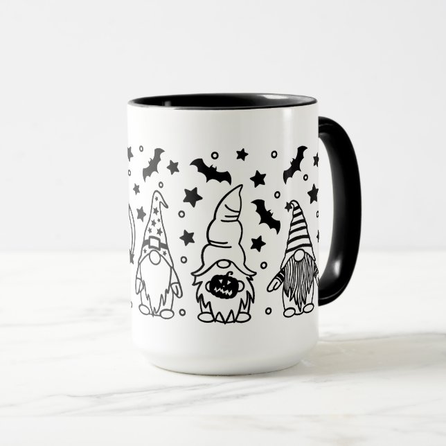 Gnomes Fladdermus Bumkins Halloween Illustration Mugg (Framsida höger)