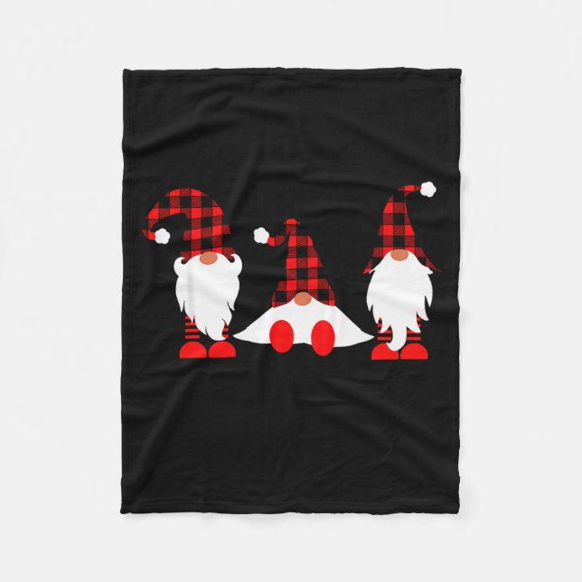 Gnomes For The Holidays Buffalo Plaid Gnome Christ Fleecefilt (Framsidan)