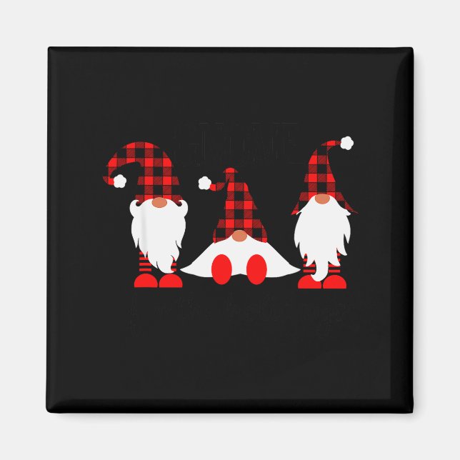 Gnomes For The Holidays Buffalo Plaid Gnome Christ Magnet (Framsidan)