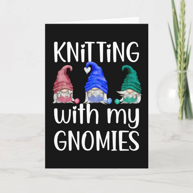 Gnomes Gnome Knitting Knitting with my Gnomies Kort (Framsida)